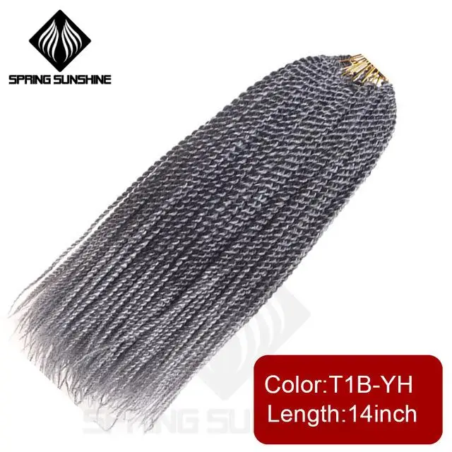 1" 18" 2" 26" Сенегальский твист, вязанная крючком коса, волосы для наращивания, синтетические, Омбре, косички, волосы для наращивания, искусственные локоны, коробка, косички - Цвет: 14inch-T1B-YH