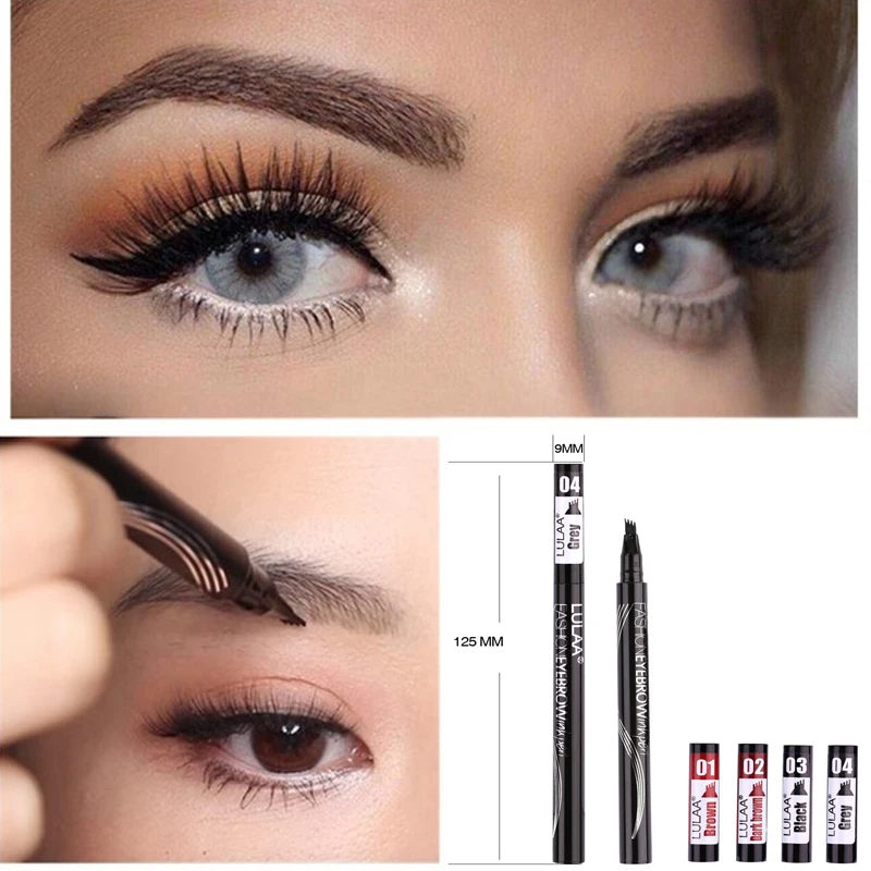 Жидкий карандаш для бровей LULAA Водостойкий 4 насадки стойкий макияж глаз|Средства