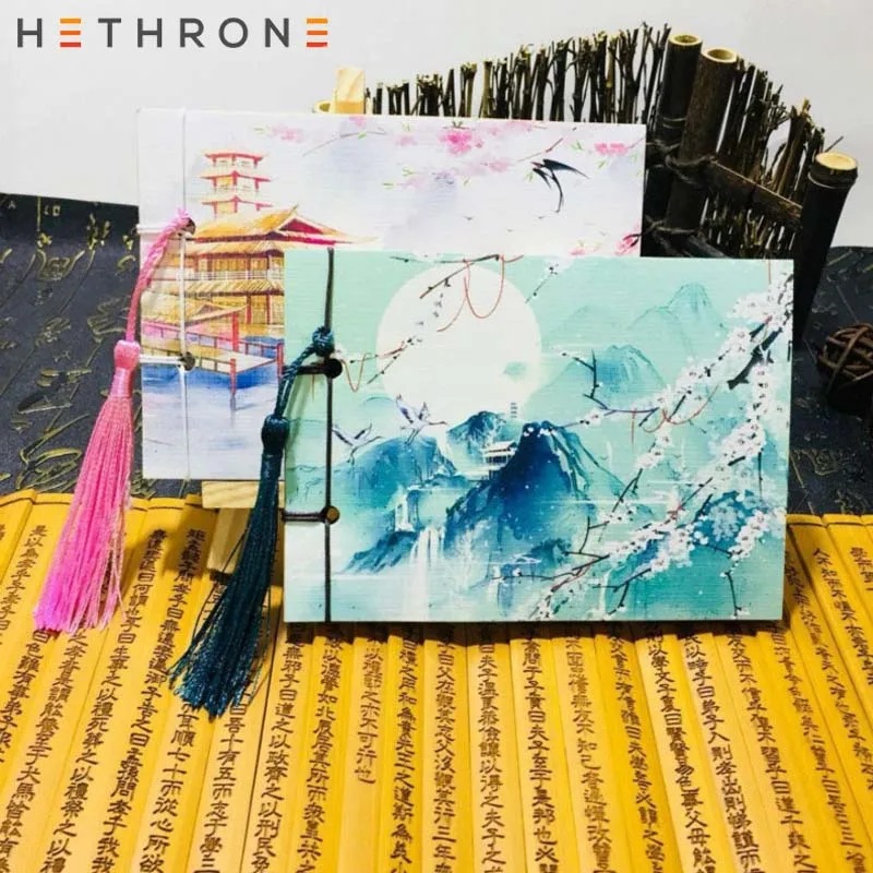 Блокнот Hethrone в китайском стиле с кисточкой и подвеской блокнот ретро бумажные