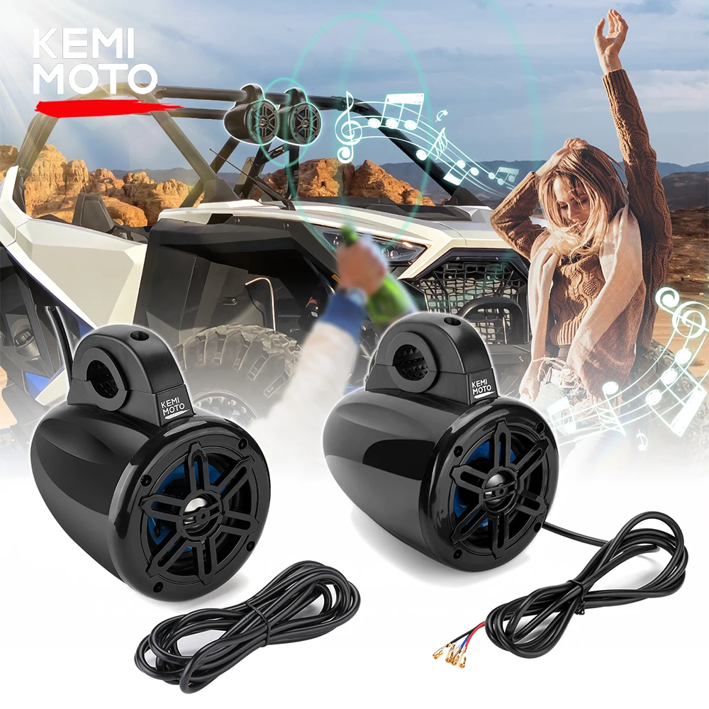 

1.65" - 2" UTV KEMIMOTO Bluetooth Speakers 4" for Can am canam maverick x3 for cfmoto cf moto for Polaris RZR 1000 XP 800 900