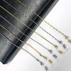 Цепочка для очков нержавеющая сталь Skyrim с бусинами, шнурок золотистого цвета для солнцезащитных очков, шнур для очков, ремешок для очков