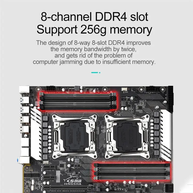 

JINGSHA X99-F2 Computer Motherboard E-ATX Dual Channel DDR4 256G SATA 3.0 M.2 NVME USB 3.0 Mainboard for Xeon V3 V4 CPU