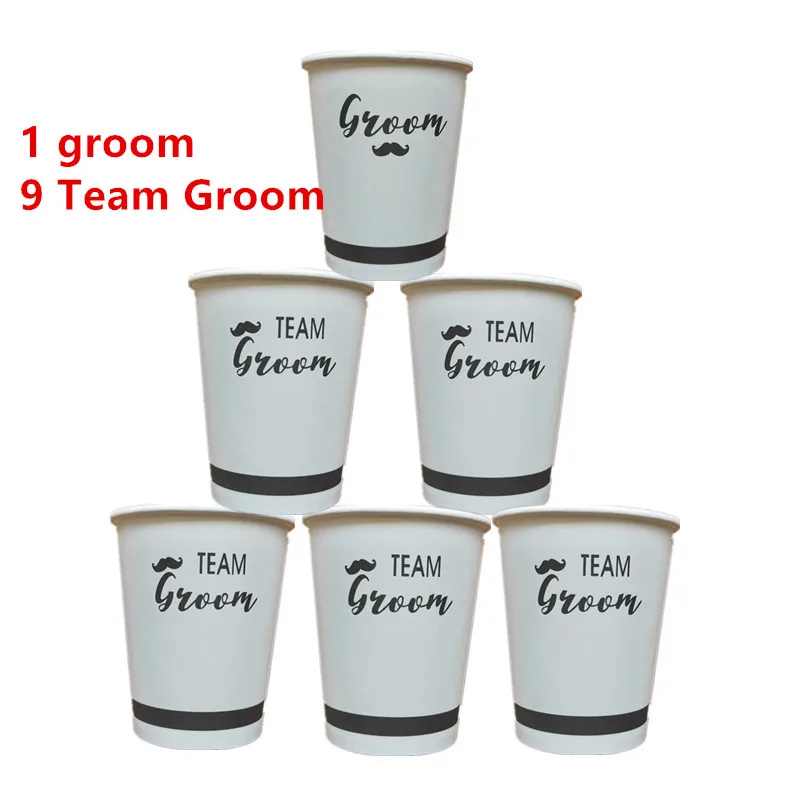 10pcs Wedding Decoration Disposable Cup Team Bride/groom Gift Party Fun Hen Bachelor Party-C | Дом и сад