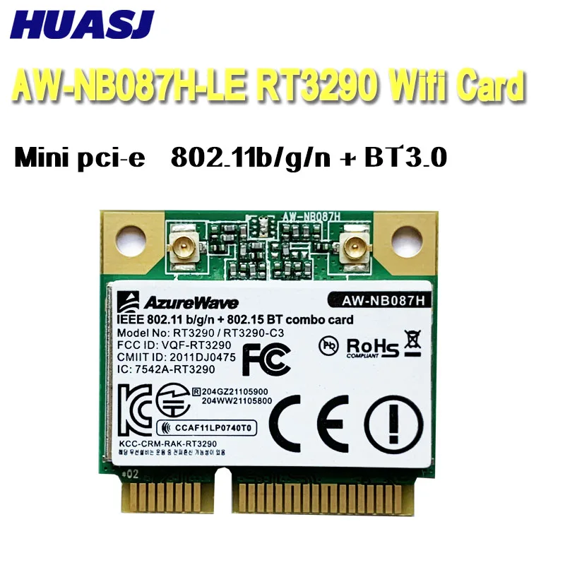 Huasj AzureWave AW-NB087H-LE RT3290LE RT3290 150 Мбит/с 802.11b / n media mini PCIe pci-express BT3.0 Wlan Беспроводная карта