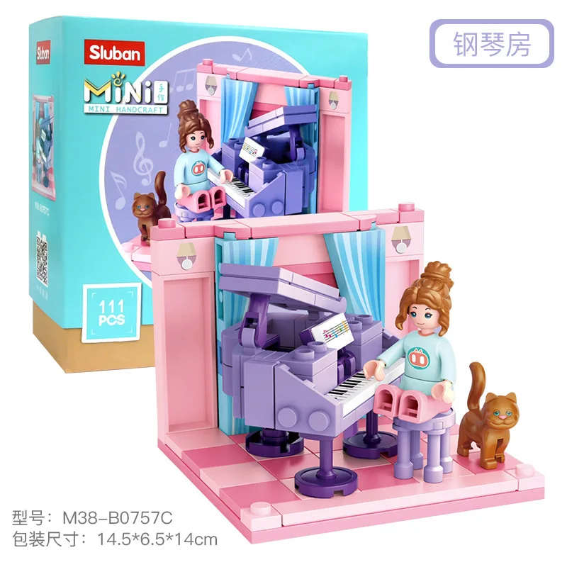 City Girl Bathroom Living Room Piano Building Blocks Bricks Romantic Kit DIY Assembly Toys For Girls | Игрушки и хобби