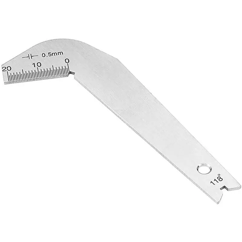 

1Pcs Bit Pattern Drill Template Gauge Stainless Steel Corner Front Edge Measuring Twist Drill Bits Angle Gauge Sharpening Tools