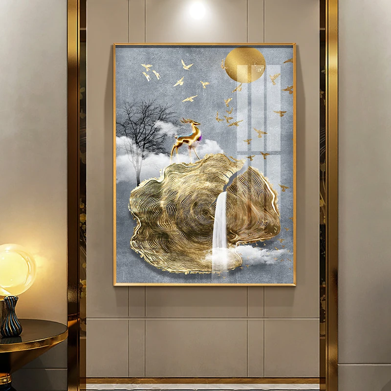 

Entrance Painting Vertical Decorative Painting Lucky Feng Shui Corridor Aisle Wall Painting Living Room Paintings Simple Modern