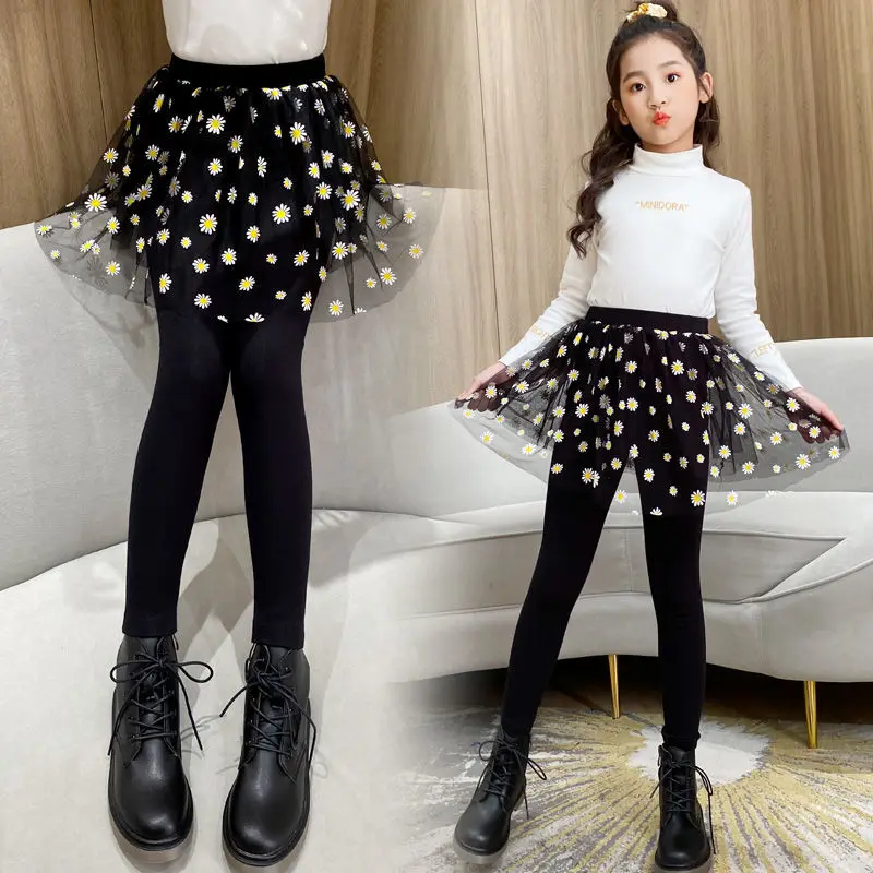 2021 Autumn Winter New Girl Legging Skirt-pants Cake Skirt Baby Leggings Childrens Girl Thick Skirt Pants for Kids Trousers D264