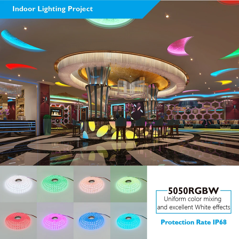 5050 Светодиодная лента RGB/RGBW 4в1 60 Светодиодный s/m IP68 300 светодиодный s/катушка, 5 метров/катушка DC12V/24 В силиконовый наружный водонепроницаемый CRI90, для ванны сада