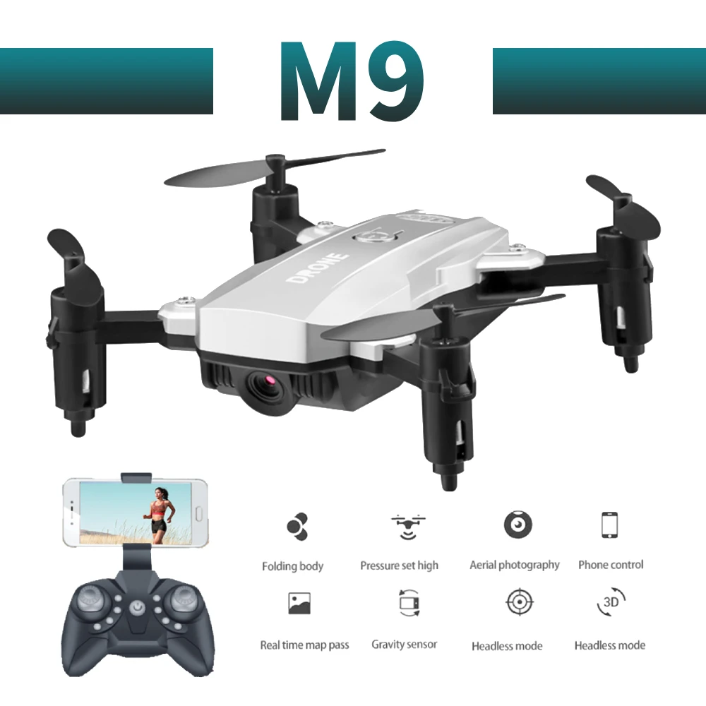 M9 Мини Профессиональный новейшая камера Дрон 1080p HD WiFi FPV щетка Пропеллер для мотора батарея воздушный Дрон на ру Квадрокоптер