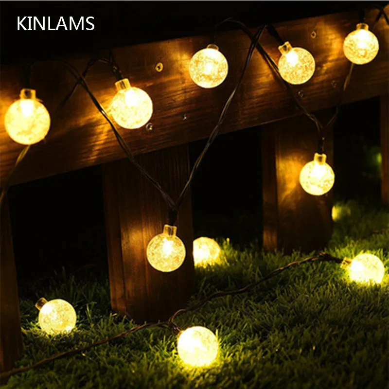

50 LEDs 7m Solar Lights Crystal Decoration Ball Lamps Outdoor IP65 Waterproof String Fairy Lamps Solar Garden Garlands Christmas