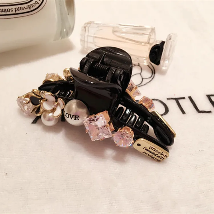 Модные женские заколки для волос со стразами аксессуары красивые крабы головные