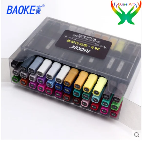 Масляный двусторонний маркер Baoke MP2900 12/24/36/48/72/96 цветов художественная роспись