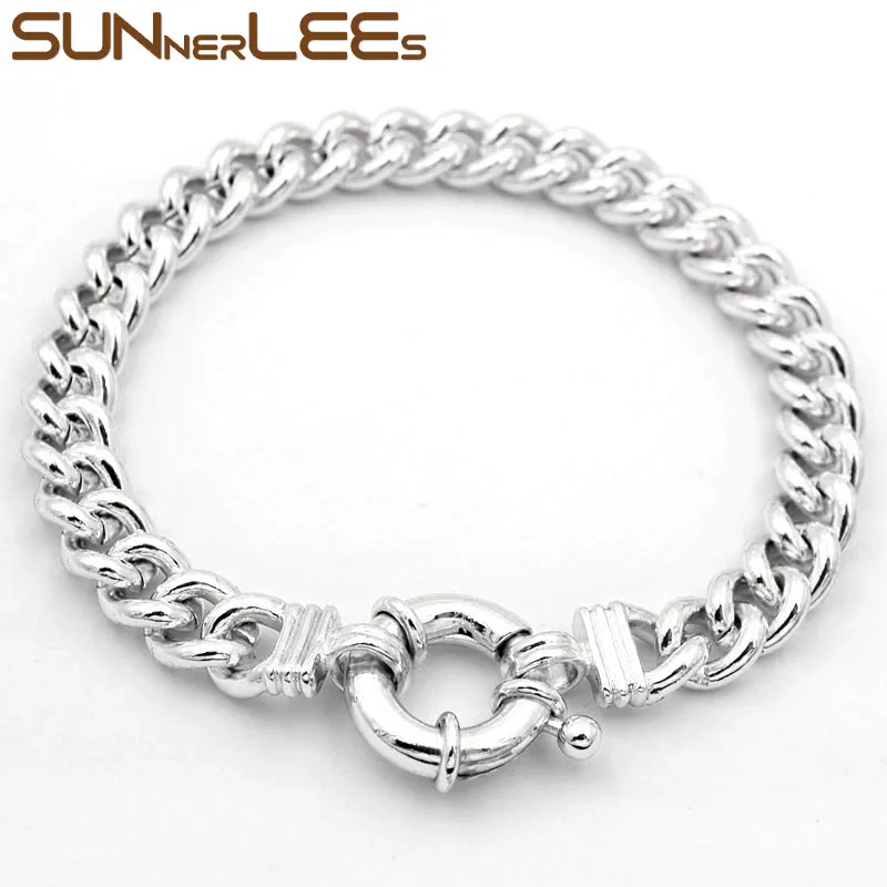 Браслет SUNNERLEES из кубинской цепи с гладкой поверхностью 9 мм Ювелирное Украшение