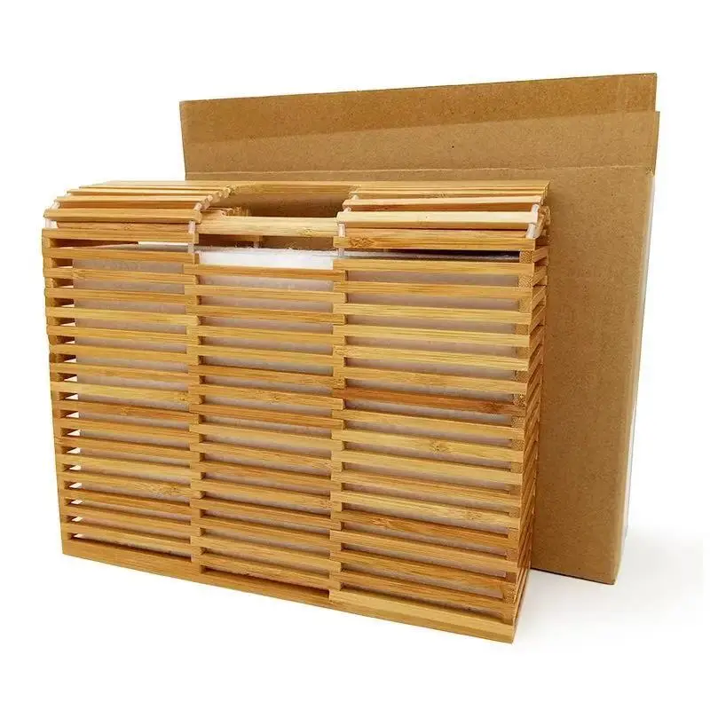 Женская сумочка Бамбуковая сумка ручная работа модная квадратная Летняя Пляжная