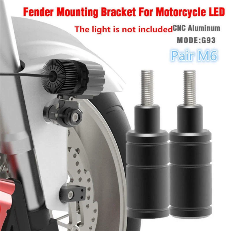 2Pcs M6 Bolt, CNC Motorcycle LED Head Fog Light Mounting Bracket Bracket Pillar Base