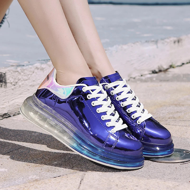 Женские теннисные туфли на шнуровке дышащие кроссовки платформе с воздушной