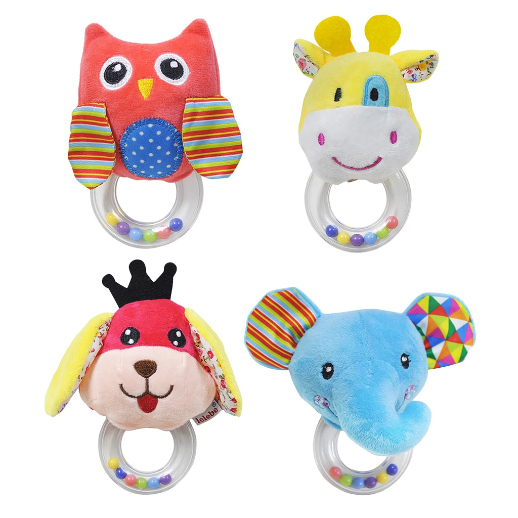 

Soft Plush Baby Rattle Handbell Crib Grasping Toy Kids Developmental