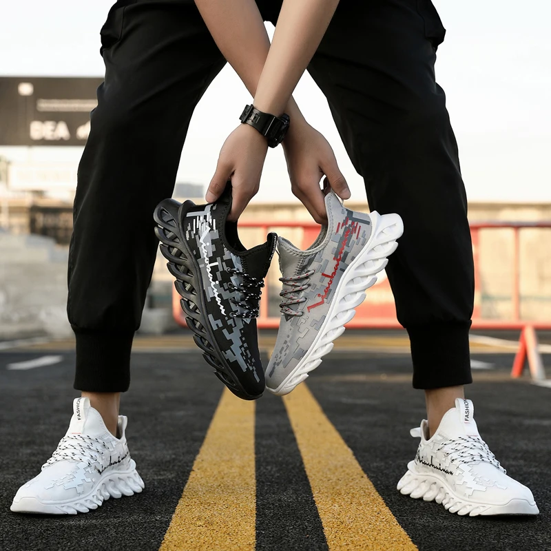 

Four Seasons New Fashion Non-slip Lace-up Men's Sports Shoes Breathable Comfortable All-match Men's Casual Sneakers Q7