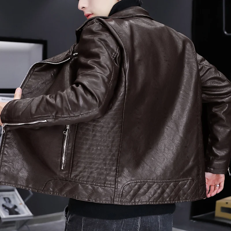 Мужские куртки и пальто в стиле ретро 2022 кожаная куртка Мужская мотоциклетная