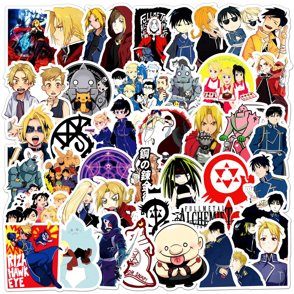 

10/30/50PCS Aesthetic Stickers Anime Fullmetal Alchemist Water Bottle Laptop Waterproof Graffiti Decal Sticker Packs Kid Toy
