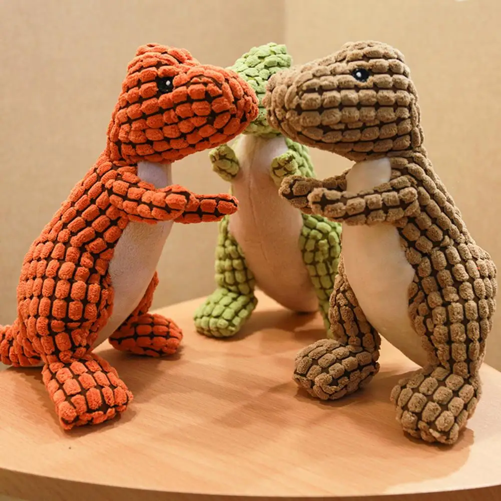 Симпатичная вокальная игрушка для собаки укуса большой динозавр плюшевая