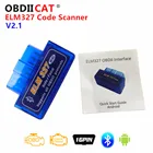 100 шт.лот Супер Мини ELM327 Bluetooth OBD OBD2 сканер ELM 327 OBDII Для многобрендовой версии V2.1 считыватель кодов и сканирующие Инструменты DHL