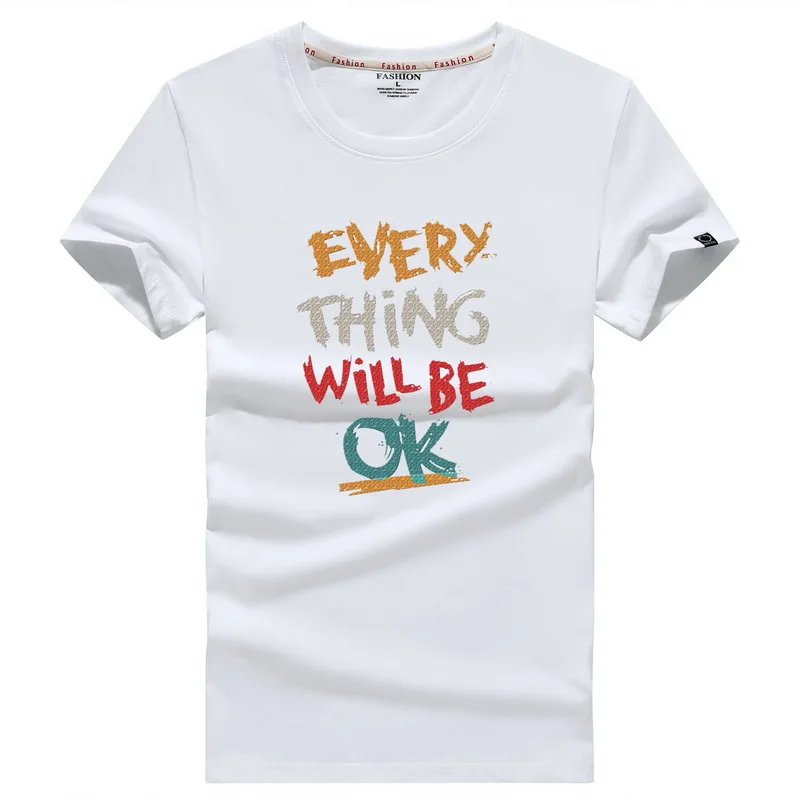 Футболка мужская с круглым вырезом тенниска из 100% хлопка крутая повседневная