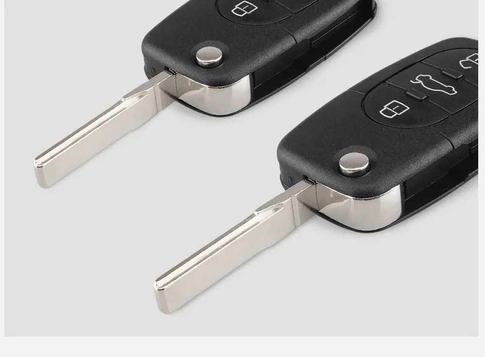 KEYYOU замена 3 кнопки флип ключи чехол в виде ракушки брелок для Audi TT A4 A6 A8 Quattro с лезвием CR1620