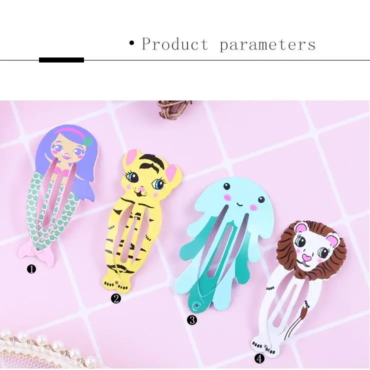 Hair Clips for Girls No Slip Metal Snap Barrettes Kids Teens Women Cute Candy Color Cartoon Design Pins | Детская одежда и обувь