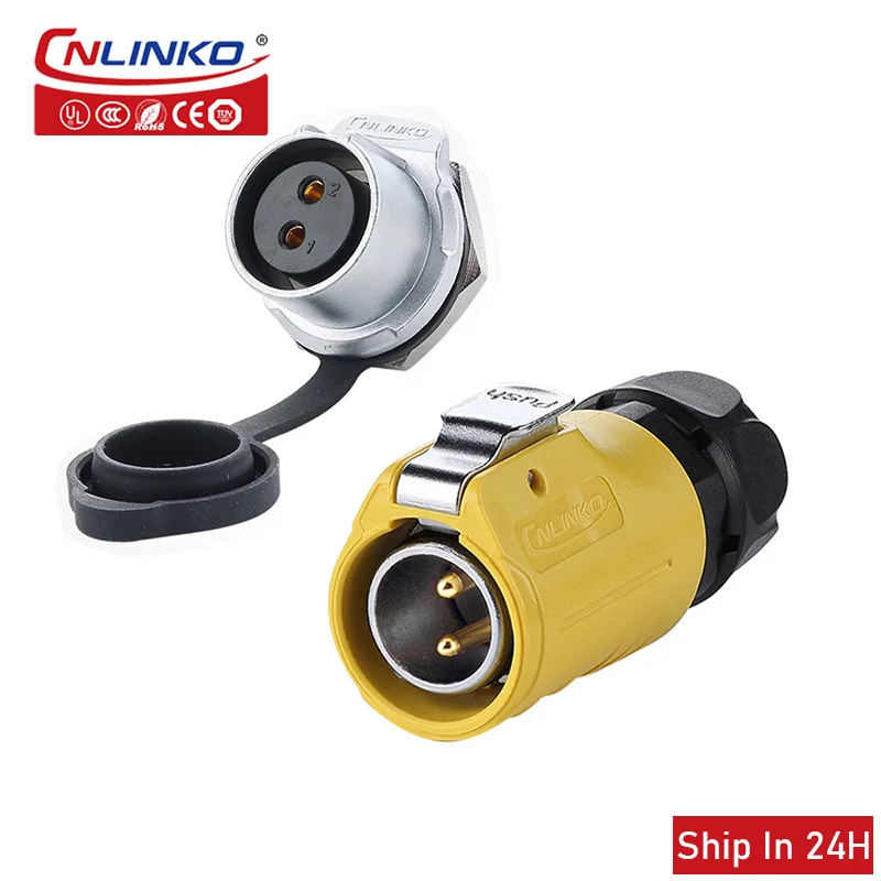 Cnlinko LP20 Waterproof 2 3pin 20A 500V Plug Socket Wire Power Connector for Industrial Aviation Automotive Medical LED Adapte