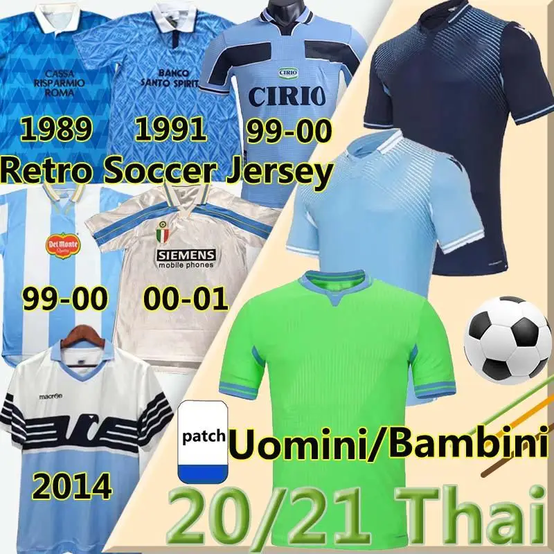 

Lazio Retro Jerseys 1989 19911999 2000 2001 LUIS ALBERTO IMMOBILE SERGEJ 2014 Lazio Retro Home and away men's football shirts