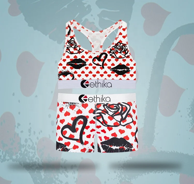 Canton Hint Ethika 2021 Valentine Day couple women yoga 3 piece yoga cozy swimsuit set pants Ethika boxers briefs underwear