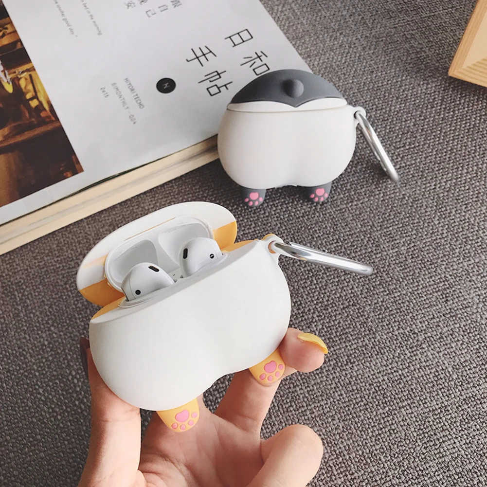 Милый 3D чехол для наушников Keji Ass AirPods 3 2 1 мягкий силиконовый мультяшный