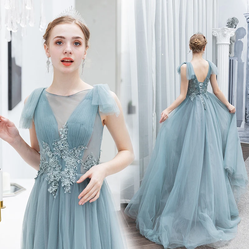 

Long Evening Dress Women Sleeveless O-neck Sexy High Waist Wedding Bridesmaid Pretty Elegant Party Formal Gowns Robe De Soiree