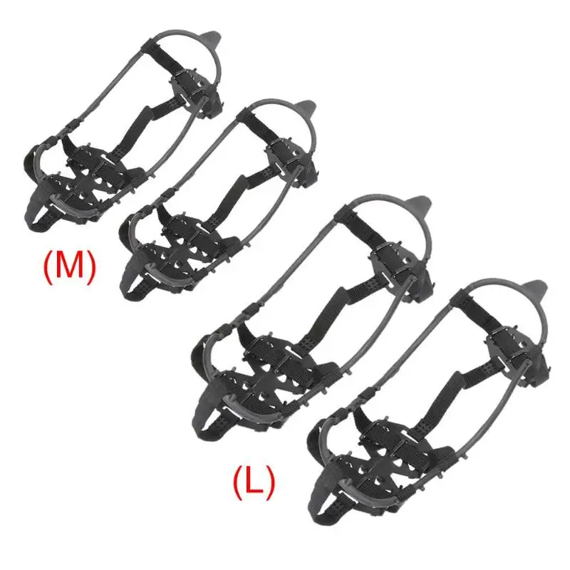 Походные зубы шипы бахилы прочные 24 зуба Уличная обувь для снега скобы