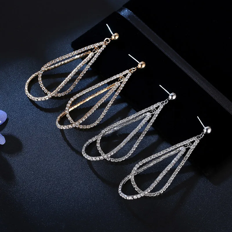 

Romantic Valentine's Day Gift Earrings for Women Funny Fashion Geometric Women Earrings Luxurious Crystal Water Drop Earrings