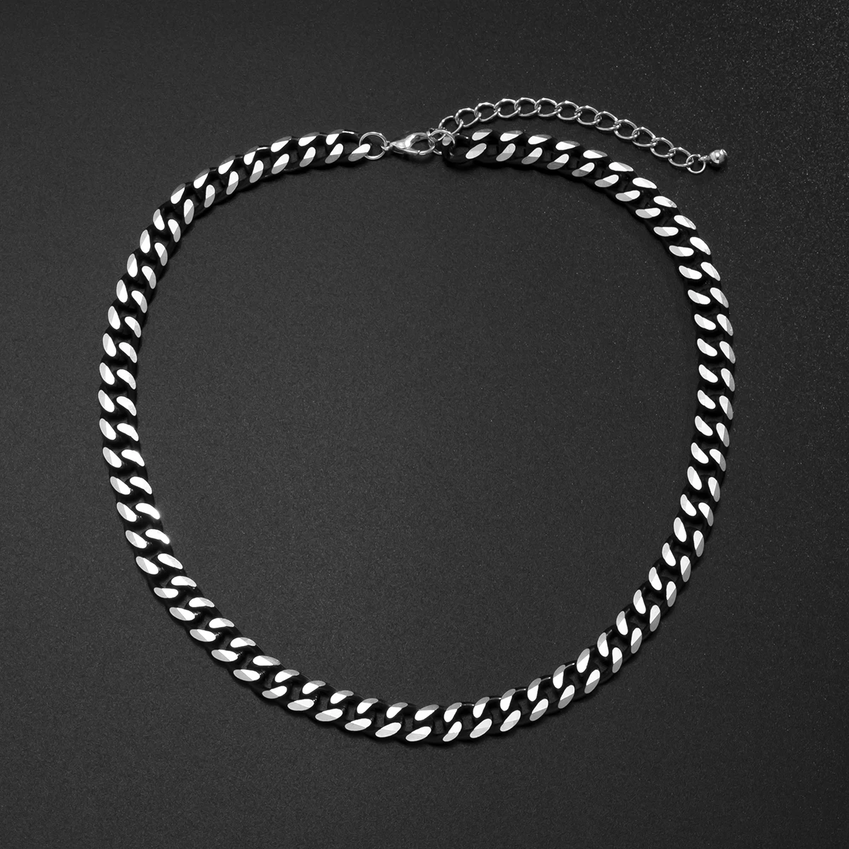 

KunJoe 2021 New Hip Hop Punk Rock Iced Out Cuban Link Chain Necklace For Men Colorful Cuban Chain Necklace Collar Jewelry Gifts