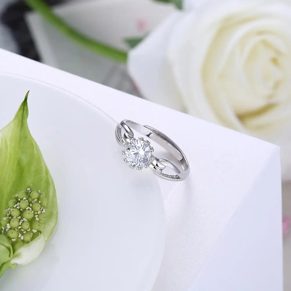 

LEKANI Real 925 Sterling Silver Women Ring Classic Personalized Customize Wedding Adjustable Rings 5A Cubic Zircon Fine Jewelry