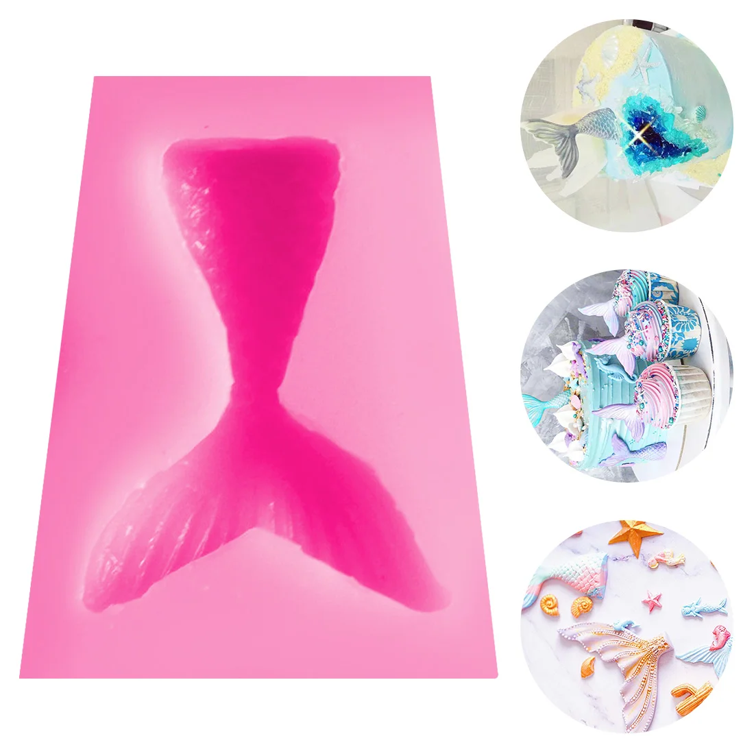 Украшения торта выпечки инструменты 1 шт Рыба хвост русалки помадка торт формы