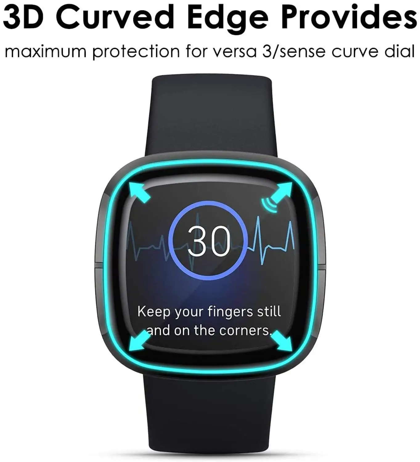 3 шт 3D изогнутый полный защитный экран для Fitbit Sense/Fitbit Versa 2020 Гибкая HD пузырьковая