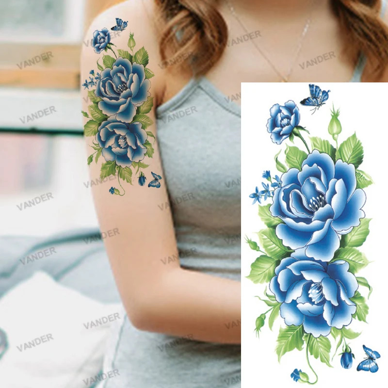 

1Pc Waterproof Temporary Tattoo Flower Beauty Women Body Girl Art Sleeve Fashion Sticker Sexy Cool Fake Tattoos Exotic