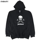 Оригинальная тонкая толстовка с логотипом череп и надпись JACKASS, новое приталенное худи для мужчин и взрослых, Новое поступление, Мужская толстовка sbz4136