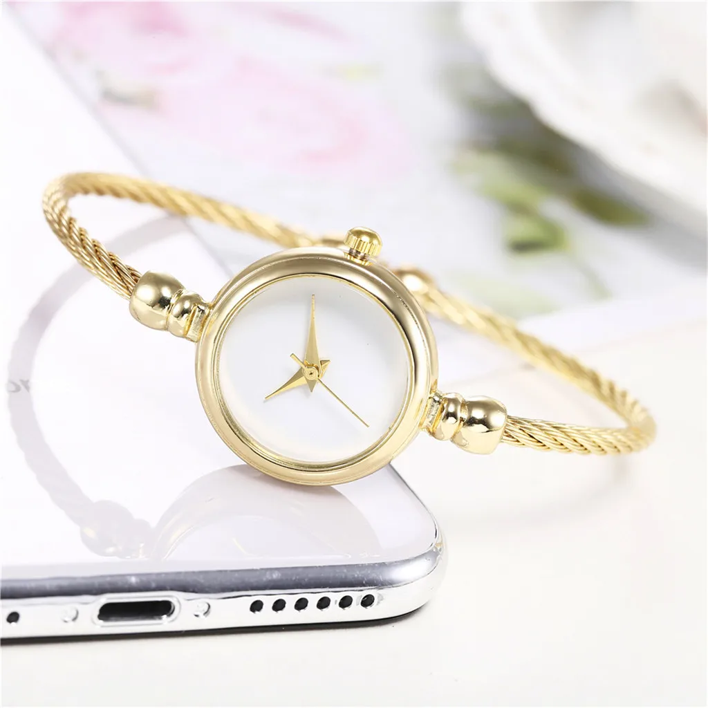 

Small Gold Bangle Bracelet Luxury Waterproof Watch Stainless Steel Retro Lady Quartz Wristwatch Fashion Casual Women Dress Clock
