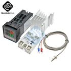 REX-C100 цифровое ПИД-реле с ЖК-дисплеем, Твердотельный термостат, регулятор температуры с термопарой K-типа