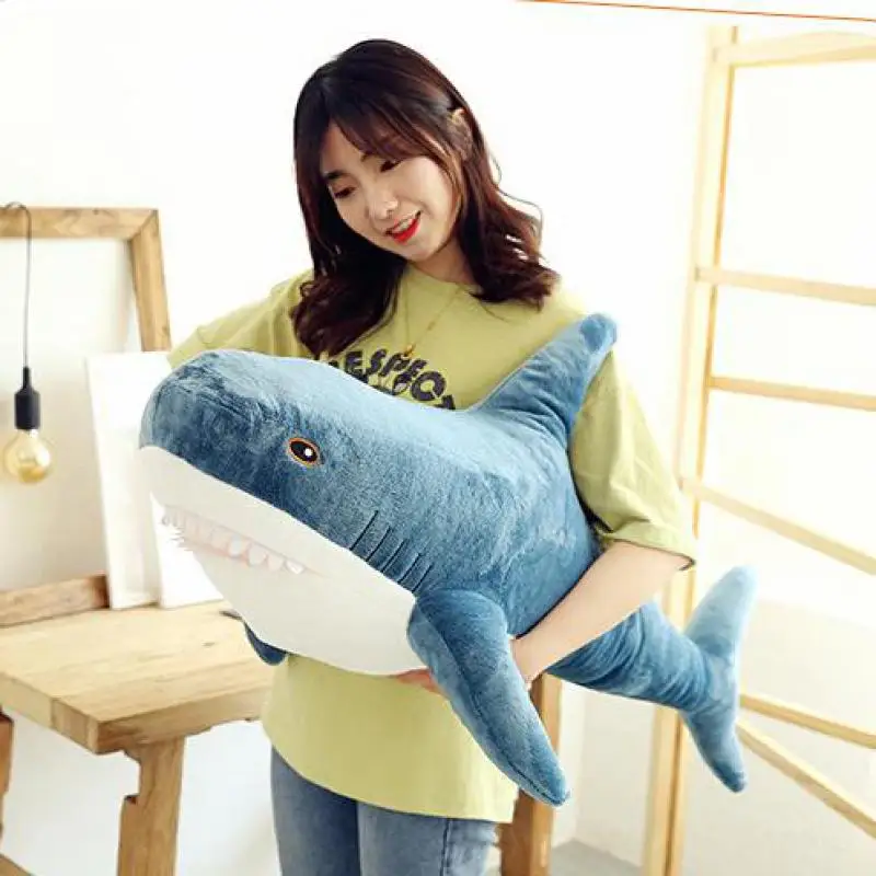 Игрушка плюшевая кусающая Акула 80/100 см большой размер | Игрушки и хобби