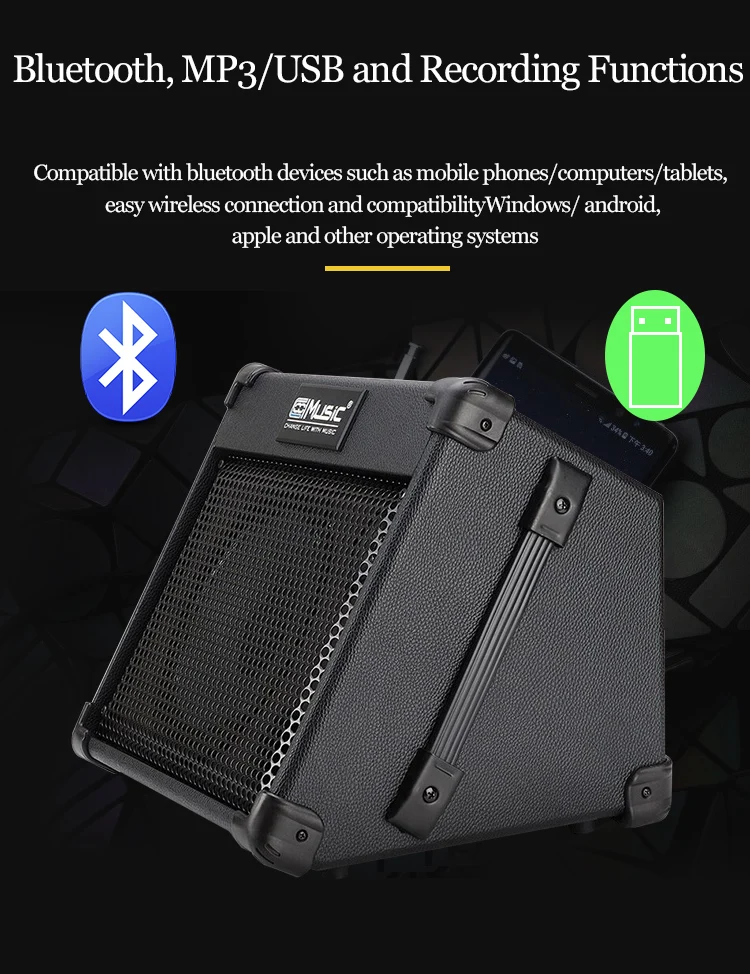 Coolmusic BP40 40 Вт bluetooth усилитель открытый вокальный усилитель акустической гитары