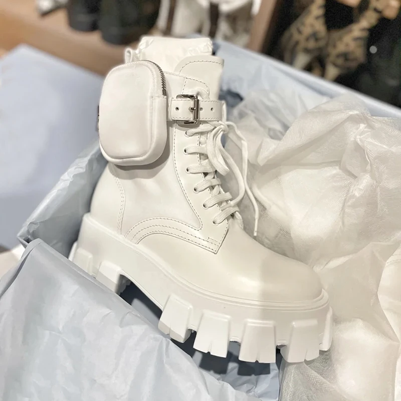 

Hot Girl Martin Boots Women's 2021 New Round Head Thick Bottom Increased Detachable Handsome Locomotive Boots