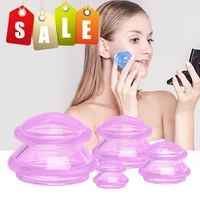 1 4pcs silicone vacuum cupping therapy set massage body cups suction cup ventouse anti cellulite weight loss relaxation cupping