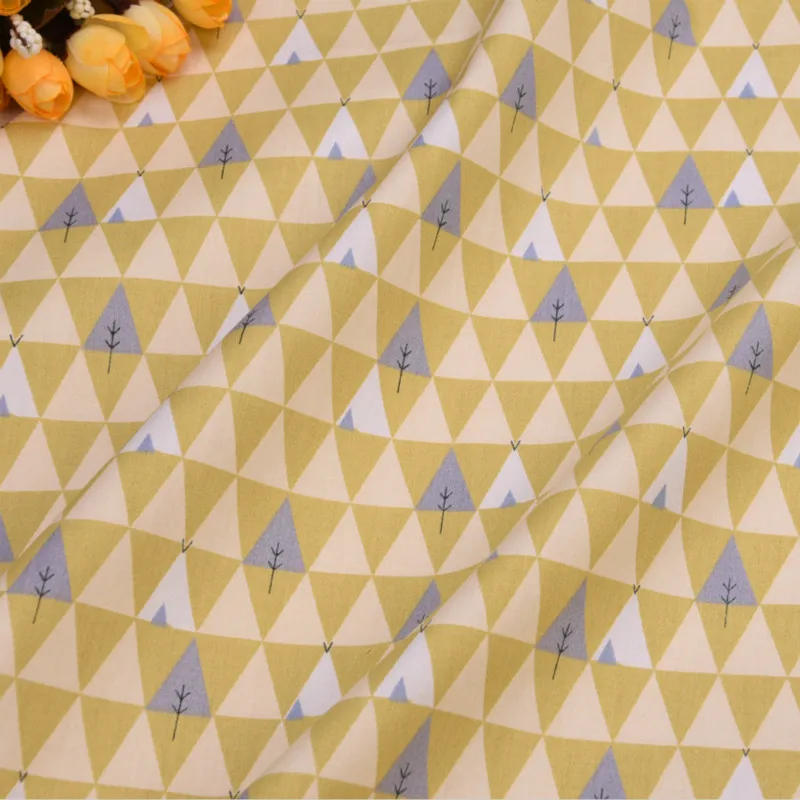 Хлопковая ткань в стиле пэчворк желтого цвета товары для рукоделия шитье